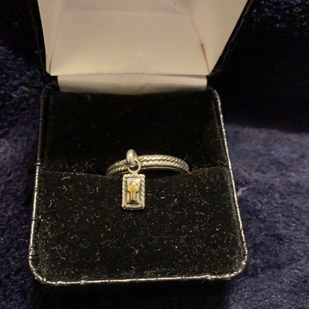 Brighton Dangle Heart & Cross Ring set
